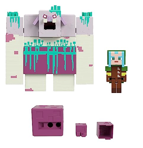 MATTEL MINECRAFT LEGENDS FIGURA DE ACCION DEVORADOR CON MOVIMIENTO DE ATAQUE DE LIMO Y ACCESORIO - 1