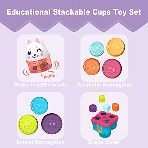 LTKFFFDP JUGUETES APILABLES PARA BEBE S DE 1 A 3 AÑOS CLASIFICADOR DE FORMA DE TAZA DE ANIDACION - 2