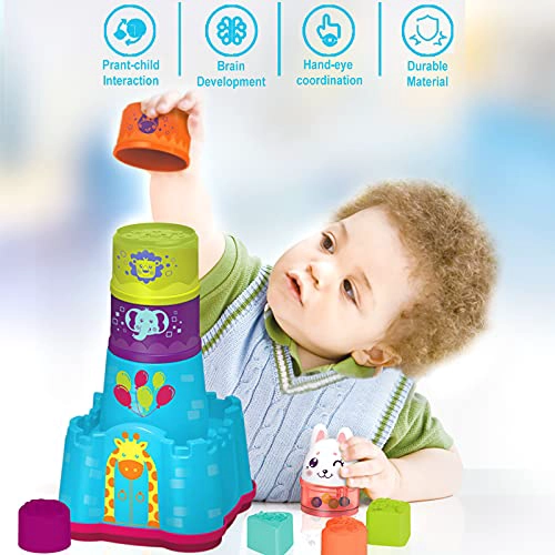 LTKFFFDP JUGUETES APILABLES PARA BEBE S DE 1 A 3 AÑOS CLASIFICADOR DE FORMA DE TAZA DE ANIDACION - 3