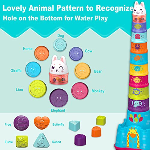 LTKFFFDP JUGUETES APILABLES PARA BEBE S DE 1 A 3 AÑOS CLASIFICADOR DE FORMA DE TAZA DE ANIDACION - 5