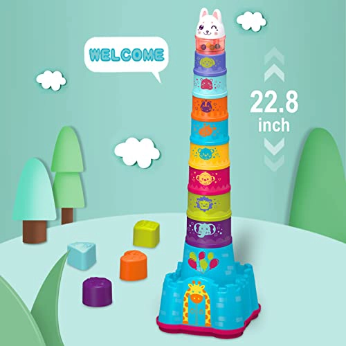 LTKFFFDP JUGUETES APILABLES PARA BEBE S DE 1 A 3 AÑOS CLASIFICADOR DE FORMA DE TAZA DE ANIDACION - 7