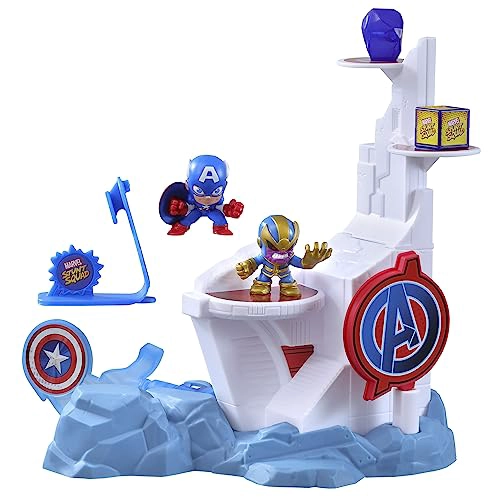 MARVEL STUNT SQUAD TOWER SMASH PLAYSET CAPITAN AME RICA VS THANOS FIGURAS DE ACCION DE SUPERHE ROES - 1