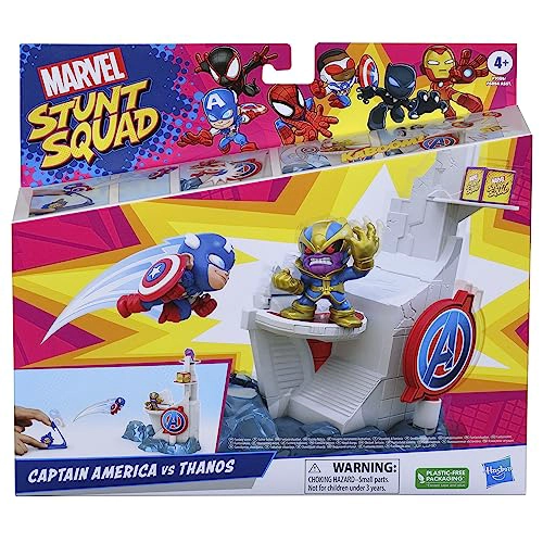 MARVEL STUNT SQUAD TOWER SMASH PLAYSET CAPITAN AME RICA VS THANOS FIGURAS DE ACCION DE SUPERHE ROES - 2