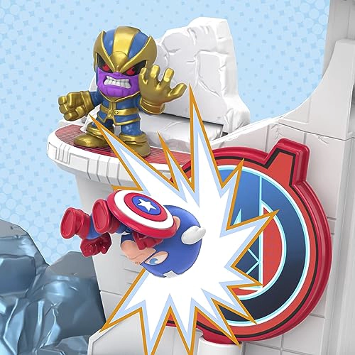 MARVEL STUNT SQUAD TOWER SMASH PLAYSET CAPITAN AME RICA VS THANOS FIGURAS DE ACCION DE SUPERHE ROES - 5