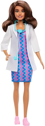 MUÑECA DE MODA BARBIE CAREERS DOCTOR QUE LLEVA ATUENDO REMOVIBLE CON BATA BLANCA VESTIDO Y ZAPATOS - 1