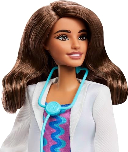 MUÑECA DE MODA BARBIE CAREERS DOCTOR QUE LLEVA ATUENDO REMOVIBLE CON BATA BLANCA VESTIDO Y ZAPATOS - 3