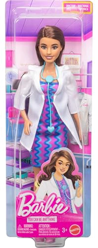 MUÑECA DE MODA BARBIE CAREERS DOCTOR QUE LLEVA ATUENDO REMOVIBLE CON BATA BLANCA VESTIDO Y ZAPATOS - 6