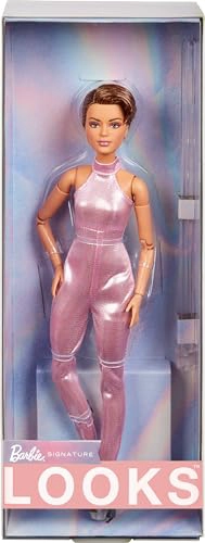 MUÑECA BARBIE LOOKS COLECCION NO 22 CON CORTE PIXIE Y MODA MODERNA Y2K MONO DE TIRANTES ROSA - 1