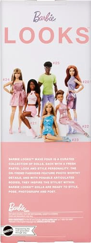 MUÑECA BARBIE LOOKS COLECCION NO 22 CON CORTE PIXIE Y MODA MODERNA Y2K MONO DE TIRANTES ROSA - 6