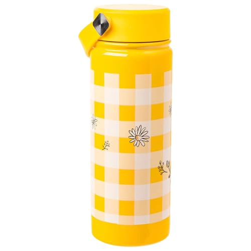 SILVER BUFFALO DISNEY WINNIE THE POOH IN HUNNY POT YELLOW GINGHAM BOTELLA DE AGUA DE ACERO - 2