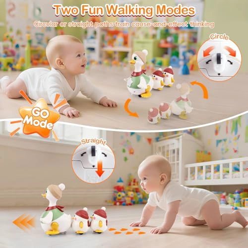 JUGUETE MUSICAL DE PATO GATEADOR CON CANCION DE CUNA JUGUETE INTERACTIVO PARA BEBE S CON MOVIMIENTO - 3