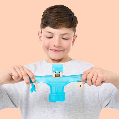 HE ROES DE GOO JIT ZU MINECRAFT PERSONAJES ELASTICOS STEVE CON ARMADURA DE DIAMANTE Y ESPADA RELLENO - 4