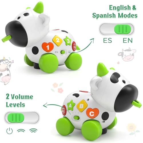 TALKFUN JUGUETES MUSICALES DE VACA PARA NIÑOS Y NIÑAS DE 1 AÑO JUGUETE BILINGE PARA BEBE S DE 61218 - 4