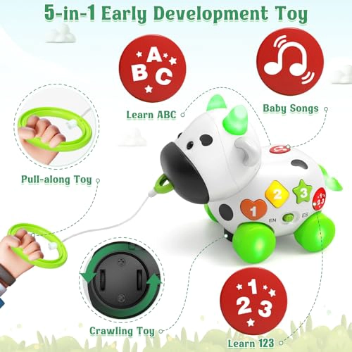 TALKFUN JUGUETES MUSICALES DE VACA PARA NIÑOS Y NIÑAS DE 1 AÑO JUGUETE BILINGE PARA BEBE S DE 61218 - 6