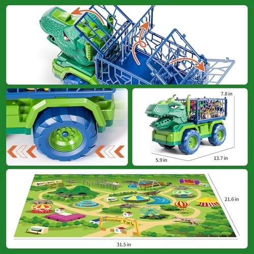 CAMION DE DINOSAURIO PARA NIÑOS DE 2 A 4 AÑOS FIGURA DE ACCION DE DINOSAURIO PARA NIÑOS PEQUEÑOS - 4