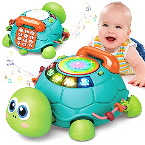 JYUSMILE JUGUETES PARA BEBE S DE 6 A 12 MESES JUGUETES MUSICALES DE TORTUGAS QUE GATEAN PARA BEBE S - 1