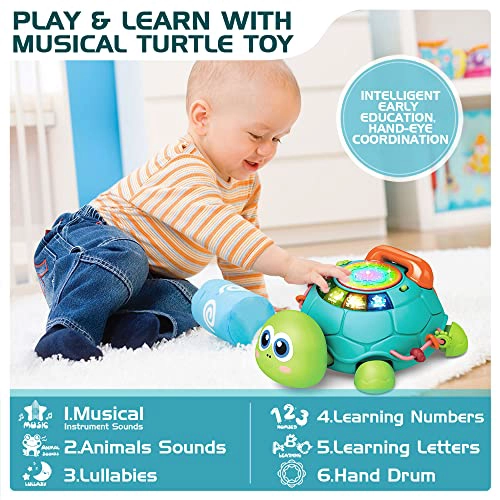 JYUSMILE JUGUETES PARA BEBE S DE 6 A 12 MESES JUGUETES MUSICALES DE TORTUGAS QUE GATEAN PARA BEBE S - 4
