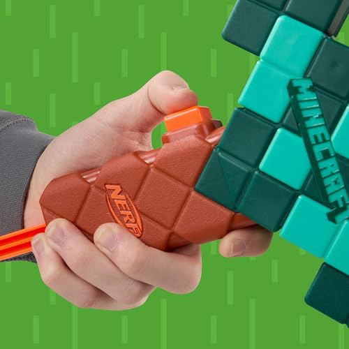 NERF MINECRAFT SWORD DART BLASTER CEBADO DE RETROCESO BORDE DE ESPUMA 8 DARDOS N1 EDADES 8 - 5