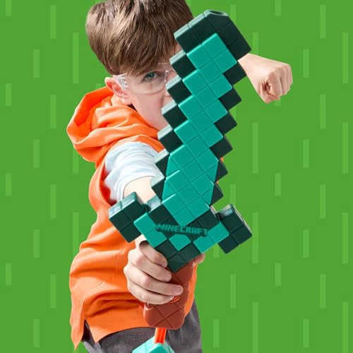 NERF MINECRAFT SWORD DART BLASTER CEBADO DE RETROCESO BORDE DE ESPUMA 8 DARDOS N1 EDADES 8 - 6