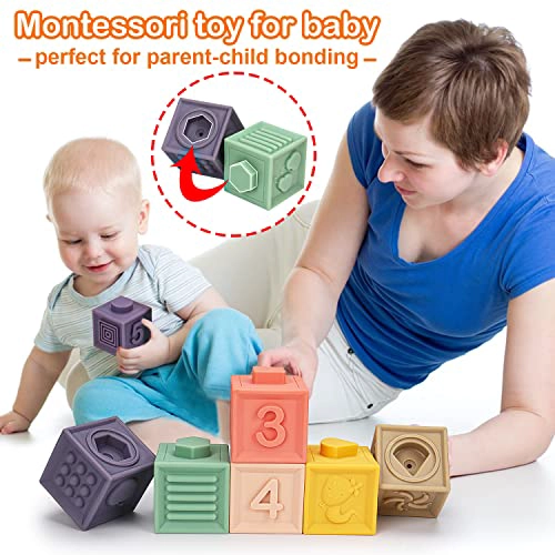 JUGUETES MONTESSORI PARA BEBE S DE 61218 MESES TAZAS DE APILAR CON CUERDA PARA BEBE S BLOQUES - 3