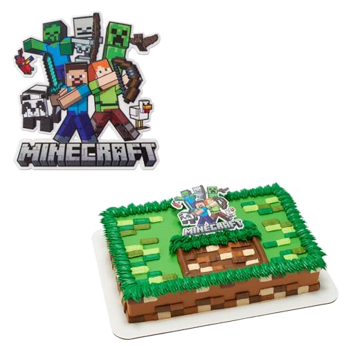 DECORACION PARA TARTAS DE MINECRAFT DECORACION DE PASTEL DE CUMPLEAÑOS CON STEVE ALEX CREEPER Y MAS - 1