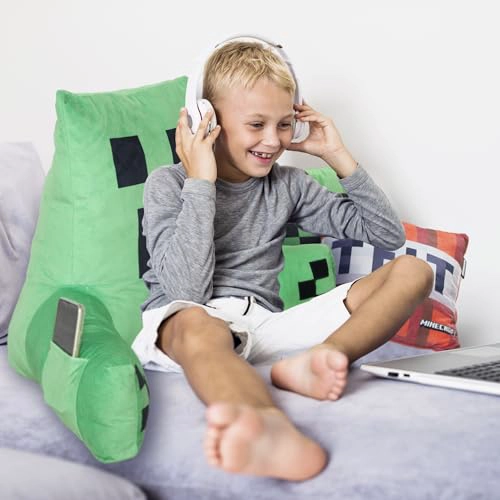 MINECRAFT RELAX PILLOW CREEPER COJIN DE SALON DE PERSONAJE REPOSABRAZOS BOLSILLO PARA TELE FONO - 6
