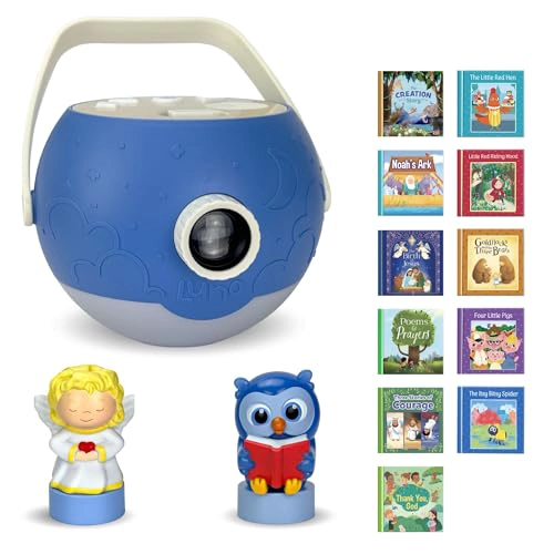 PROYECTOR DE LIBROS PARA NIÑOS 6 BIBLIAS 5 CUENTOS CLASICOS DE LECTURA EN VOZ ALTA 10 CANCIONES LUZ - 1