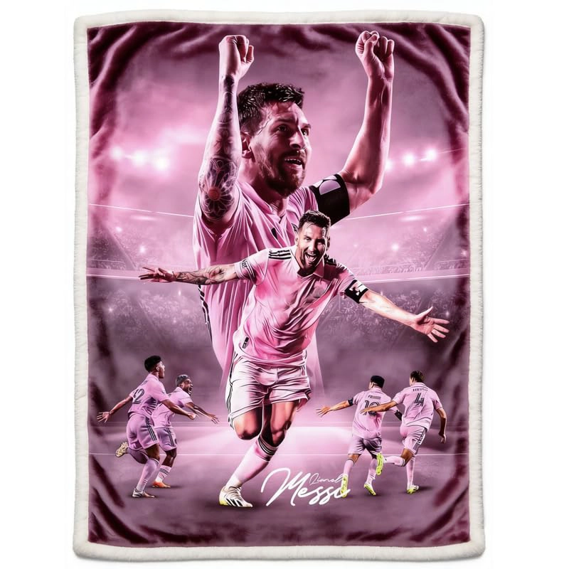 BILVAZOG LIONEL MESSI MANTA PARA NIÑOS FANATICOS MANTAS DE FUTBOL PARA TODAS LAS ESTACIONES SOFA - 1