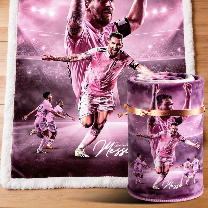 BILVAZOG LIONEL MESSI MANTA PARA NIÑOS FANATICOS MANTAS DE FUTBOL PARA TODAS LAS ESTACIONES SOFA - 2