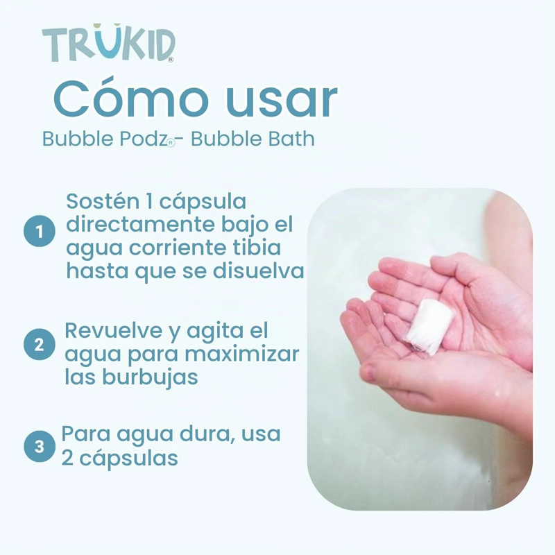 TRUKID BUBBLE PODZ BAÑO DE BURBUJAS PARA NIÑOS PEQUEÑOS Y BEBE S SIN LAGRIMAS SUAVE Y REFRESCANTE - 3