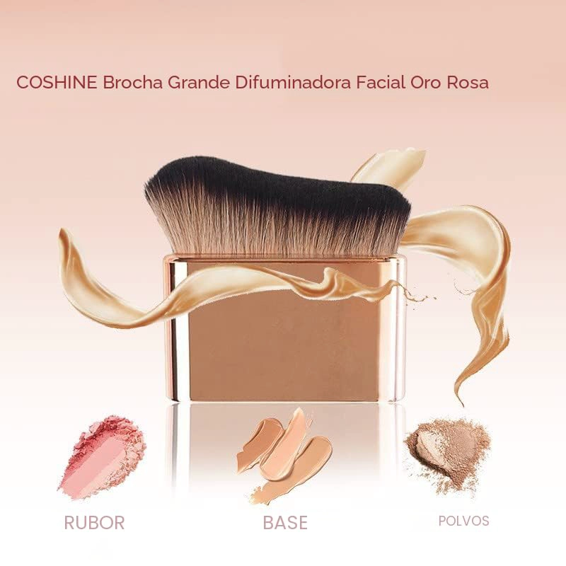 CEPILLO DE MEZCLA AUTOBRONCEADORA GRANDE AUTOBRONCEADOR PROFESIONAL KABUKI POLVO BASE COLORETE - 4