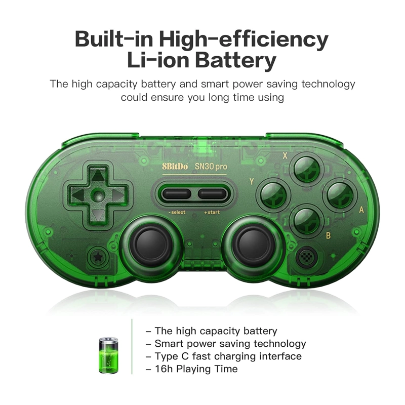 8BITDO SN30 PRO - GREEN,SWITCH WIRELESS BLUETOOTH GAME CONTROLLER GAMEPAD - 5