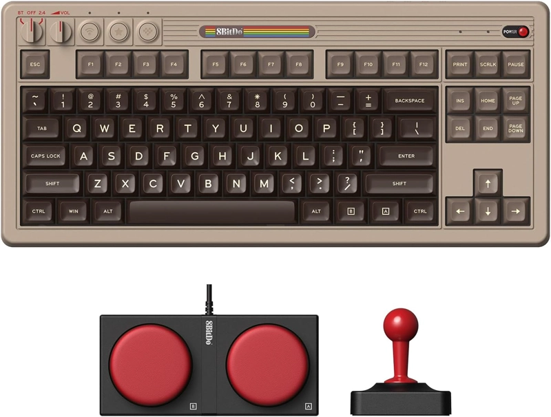 8BITDO TECLADO MECANICO RETRO DE 87 TECLAS PARA PC Y ANDROID - EDICION C64 - 1