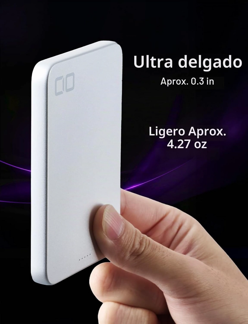 CIO SMARTCOBY SLIM II WIRELESS 2.0 SS5K 5000MAH POWER BANK PLATA - 2