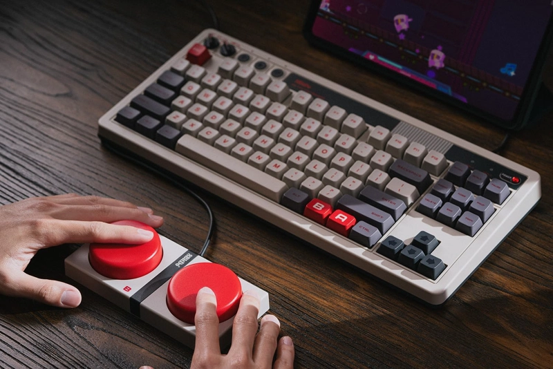 8BITDO RETRO MECHANICAL TECLADO MECANICO, BLUETOOTH/2.4G/USB-C INTERCAMBIABLE EN CALIENTE - 5