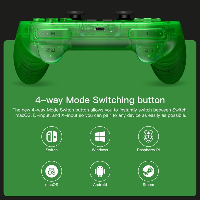 8BITDO PRO 2 CONTROLADOR INALAMBRICO BLUETOOTH ACTUALIZACION DE JOYSTICK DE EFECTO HALL - - 4