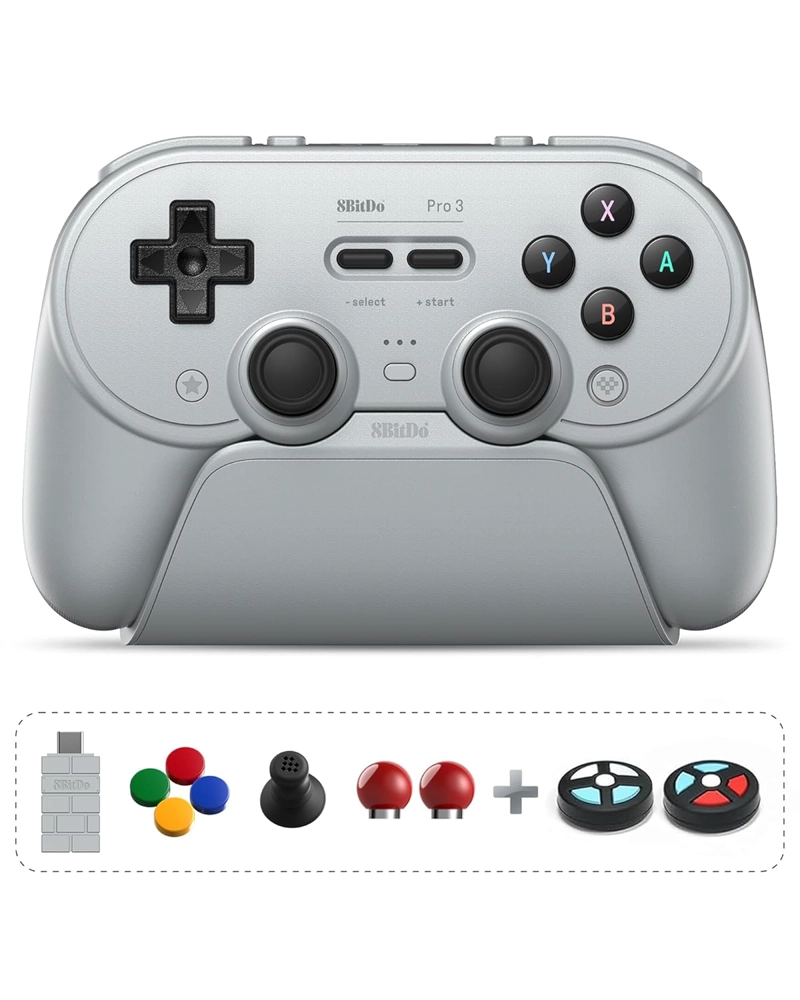 8BITDO PRO 3 BLUETOOTH CONTROLLER PARA SWITCH/SWITCH 2 - TMR JOYSTICKS, SWAPPABLE ABXY BOTONES - 1