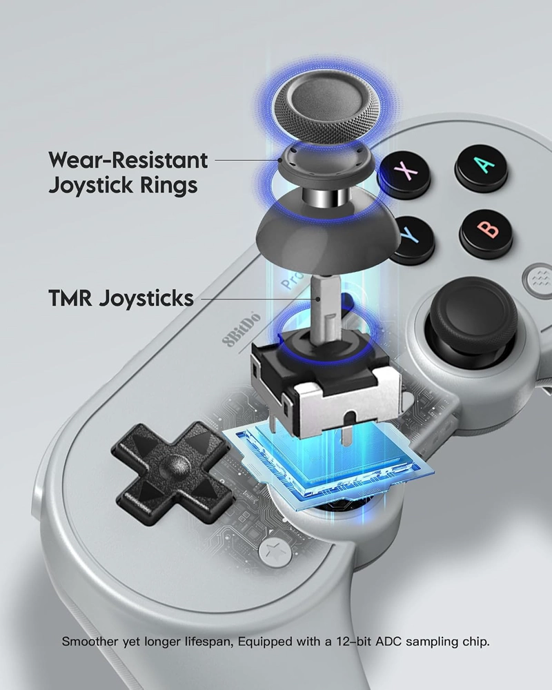 8BITDO PRO 3 BLUETOOTH CONTROLLER PARA SWITCH/SWITCH 2 - TMR JOYSTICKS, SWAPPABLE ABXY BOTONES - 2
