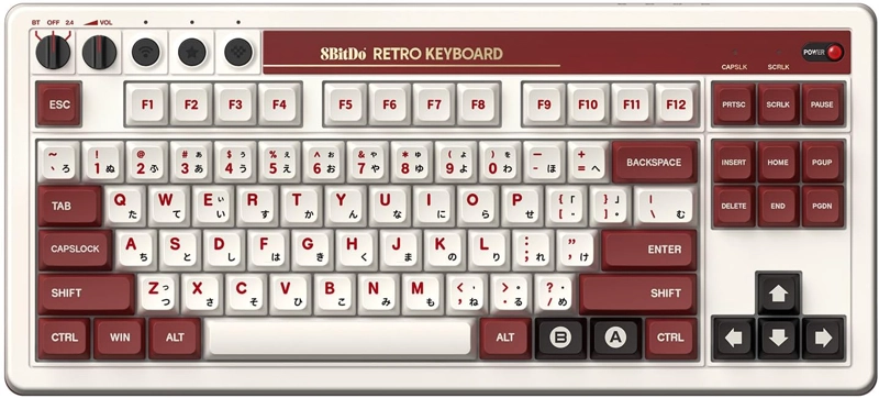 8BITDO RETRO MECHANICAL TECLADO MECANICO, BLUETOOTH/2.4G/USB-C INTERCAMBIABLE EN CALIENTE - 2