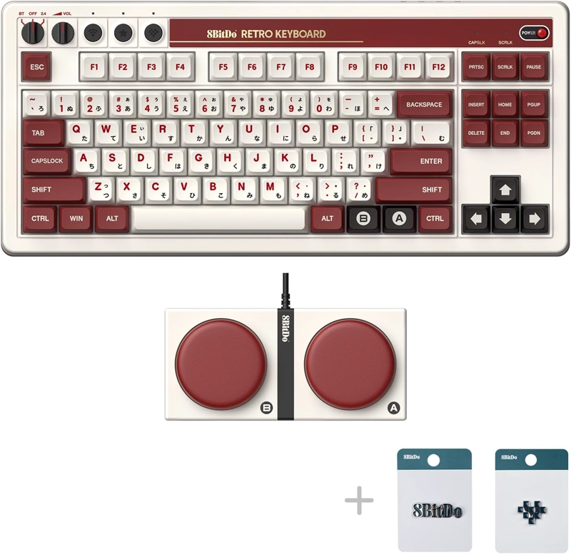 8BITDO TECLADO MECANICO RETRO DE 87 TECLAS BLUETOOTH/2.4G/USB-C, INTERCAMBIABLE EN CALIENTE, DOS - 2