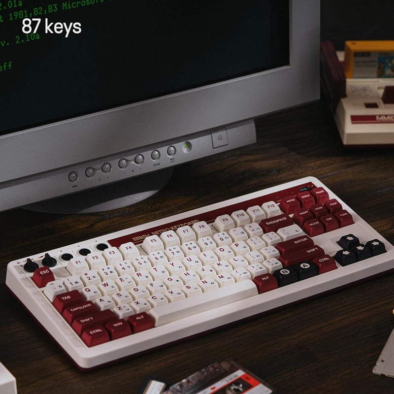 8BITDO TECLADO MECANICO RETRO DE 87 TECLAS BLUETOOTH/2.4G/USB-C, INTERCAMBIABLE EN CALIENTE, DOS - 4