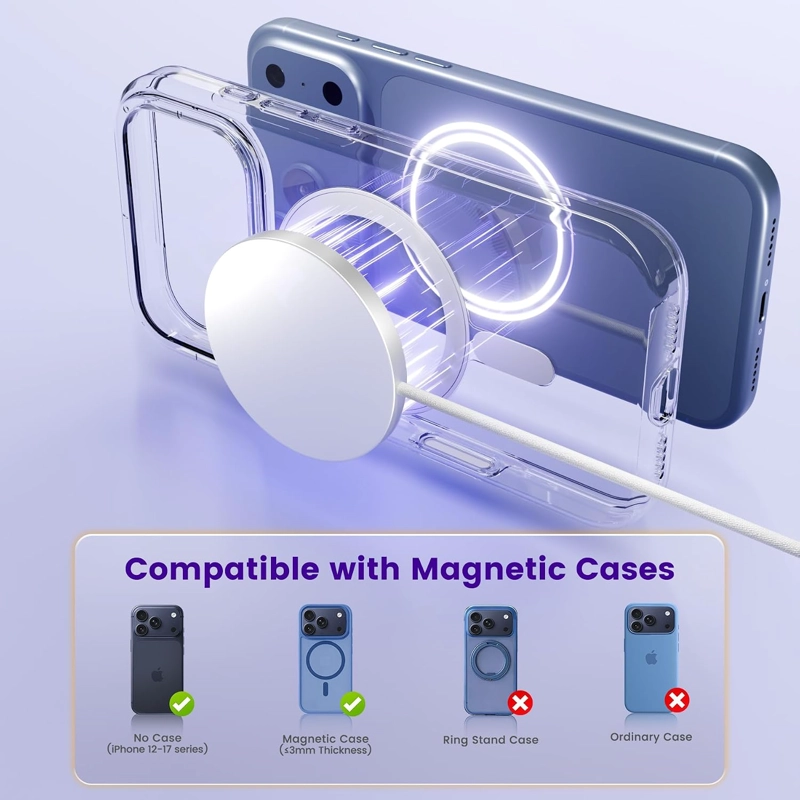 CARGADOR INALAMBRICO MAGNE TICO DE 25 W: ALMOHADILLA DE CARGA RAPIDA PARA IPHONE 17, 16, 15, 14, 13, - 4