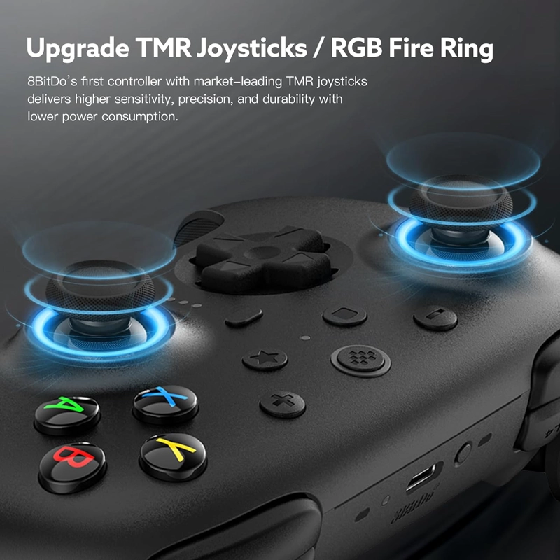 8BITDO ULTIMATE 2 INALAMBRICO 2.4G CONTROLLER TMR JOYSTICK UPDATE , STAR-RING RGB LIGHTS, - 2