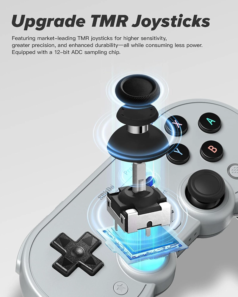 8BITDO PRO 3 BLUETOOTH CONTROLLER CON TMR JOYSTICKS, SWAPPABLE ABXY BOTONES PROGRAMABLES, PRO BACK - 2