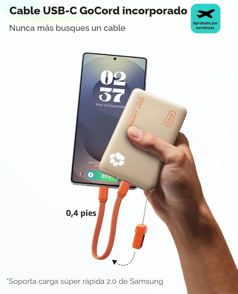 INIU CARGADOR PORTATIL, BATERIA EXTERNA ULTRA DELGADA DE 10000 MAH 45W PD, PAQUETE DE BATERIA MINI - 4