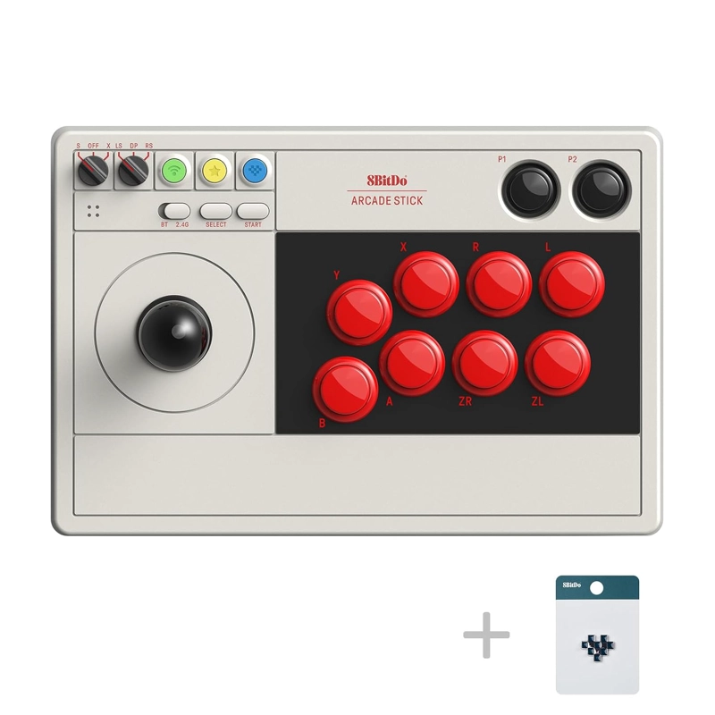 8BITDO ARCADE STICK PARA SWITCH & WINDOWS, ARCADE FIGHT STICK SUPPORT INALAMBRICO BLUETOOTH, 2.4G - 1