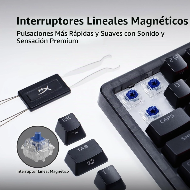 HYPERX ORIGINS 2 PRO 65, TECLADO PARA JUEGOS, PC, INTERRUPTORES LINEALES MAGNE TICOS, DISPARADOR - 2