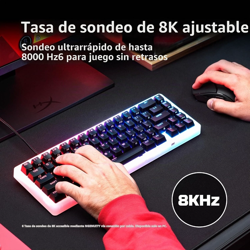 HYPERX ORIGINS 2 PRO 65, TECLADO PARA JUEGOS, PC, INTERRUPTORES LINEALES MAGNE TICOS, DISPARADOR - 6