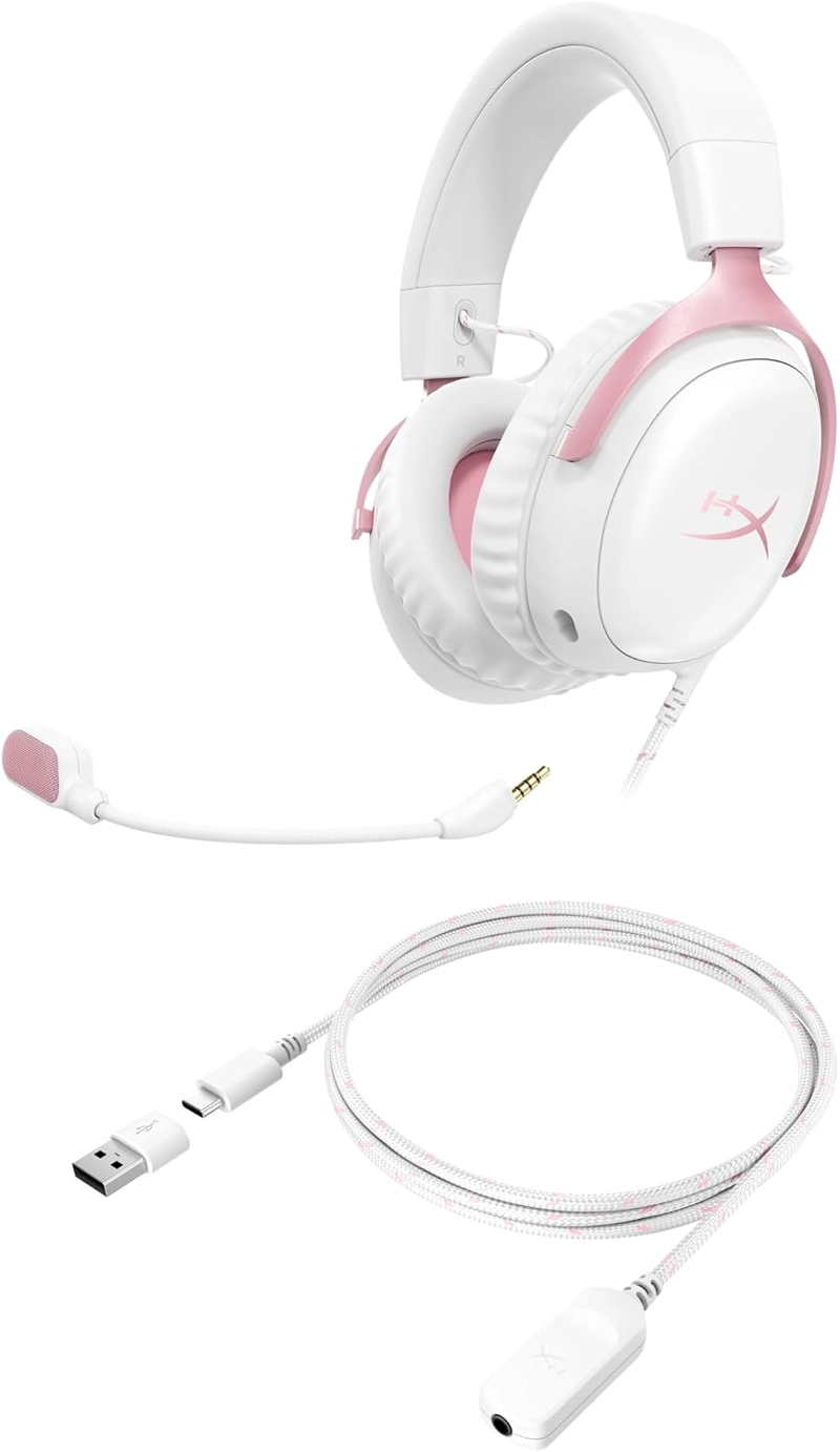 HYPERX CLOUD III WIRED PARA JUEGOS GAMER HEADSET, PC, PS5, XBOX SERIES X S, ANGLED 53MM DRIVERS, - 4