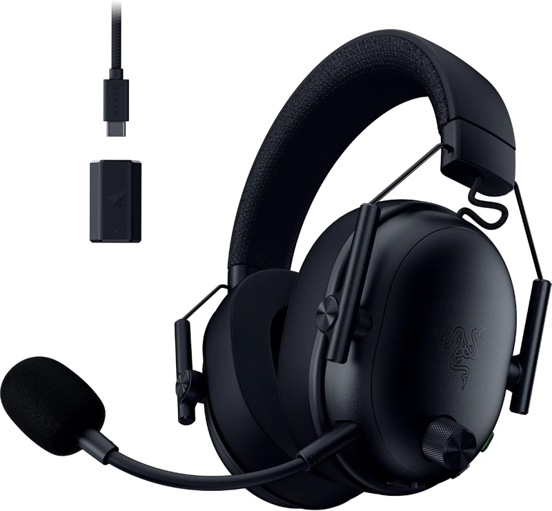 RAZER BLACKSHARK V3 AURICULARES INALAMBRICOS PARA JUEGOS PARA PC, BATERIA DE 70 HORAS, COLOR NEGRO - 1